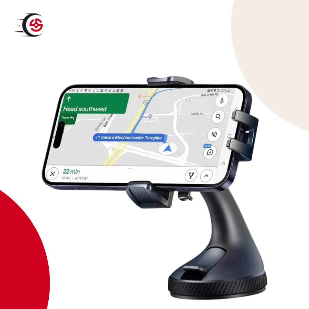 Kit mains libres 360° with phone mount, optimal for hands-free calls and navigation.